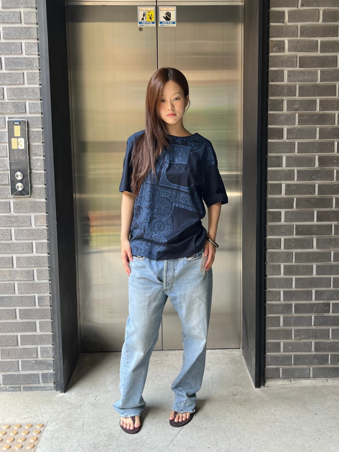 00s Courreges 꾸레쥬 로고 그래픽 티셔츠 상품이미지1