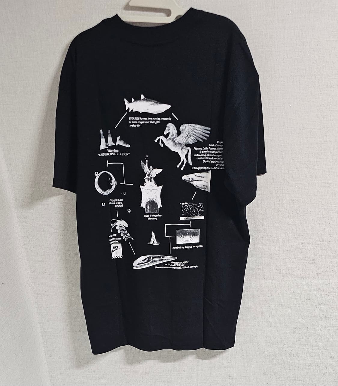 정품)나이키에어그래픽프린팅블랙티셔츠 105사이즈새상품미사용 상품이미지1