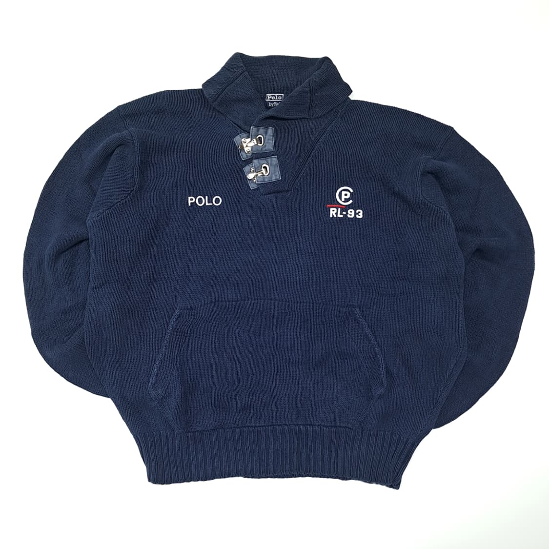 CL012 폴로 코튼 RL93 CP93 파이어맨클립 네이비 니트 스웨터 상품이미지1