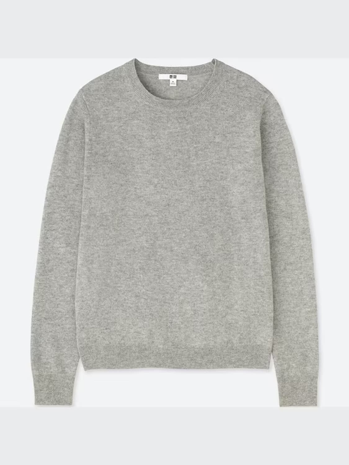 유니클로(UNIQLO) 캐시미어 크루넥 스웨터 라이트 그레이 상품이미지1
