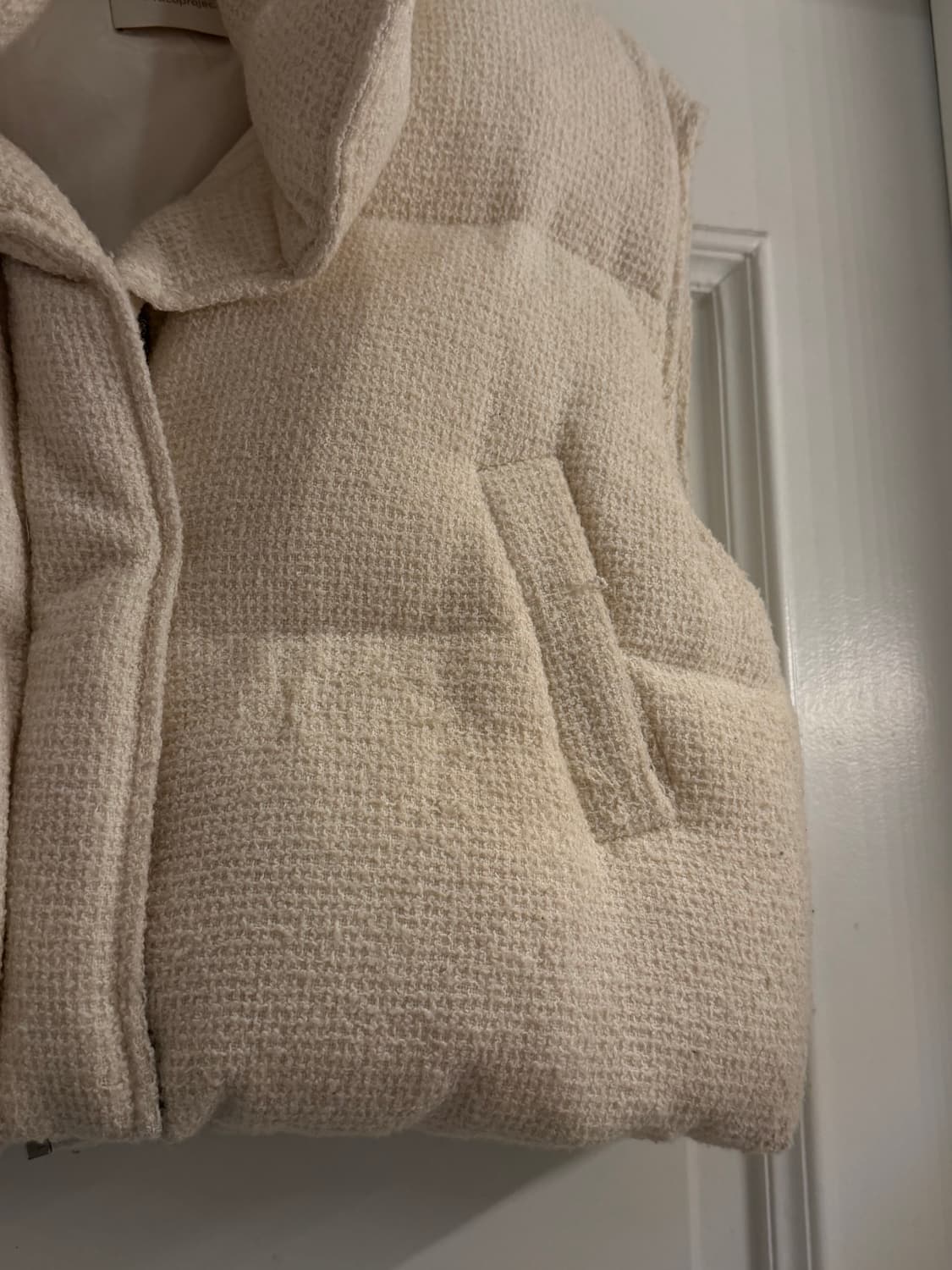 울 트위드 오리털 패딩 조끼 상품이미지4