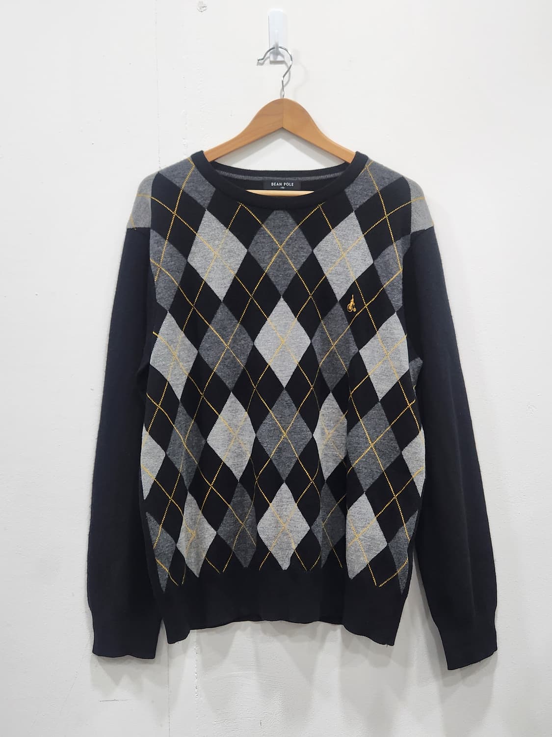 [110] 빈폴 아가일 패턴 남성 니트 110사이즈  블랙 상품이미지1