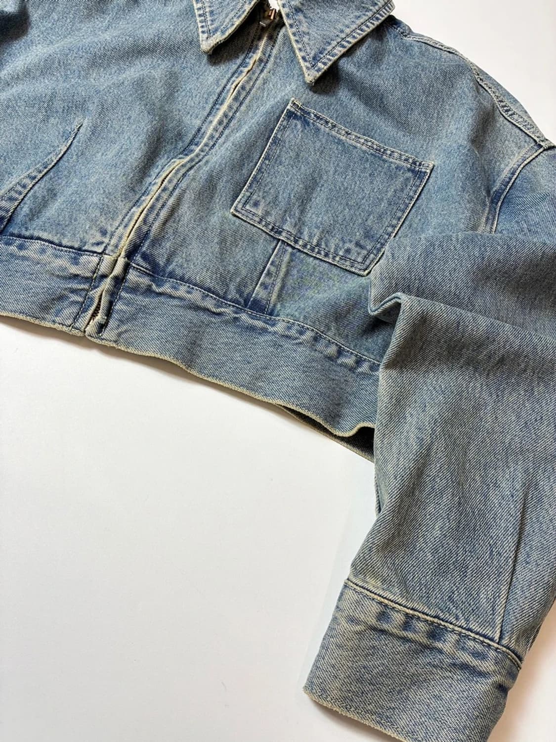 플랙 PLAC 22ss 크롭 오버핏 데님 트러커 자켓 PN8424 상품이미지3