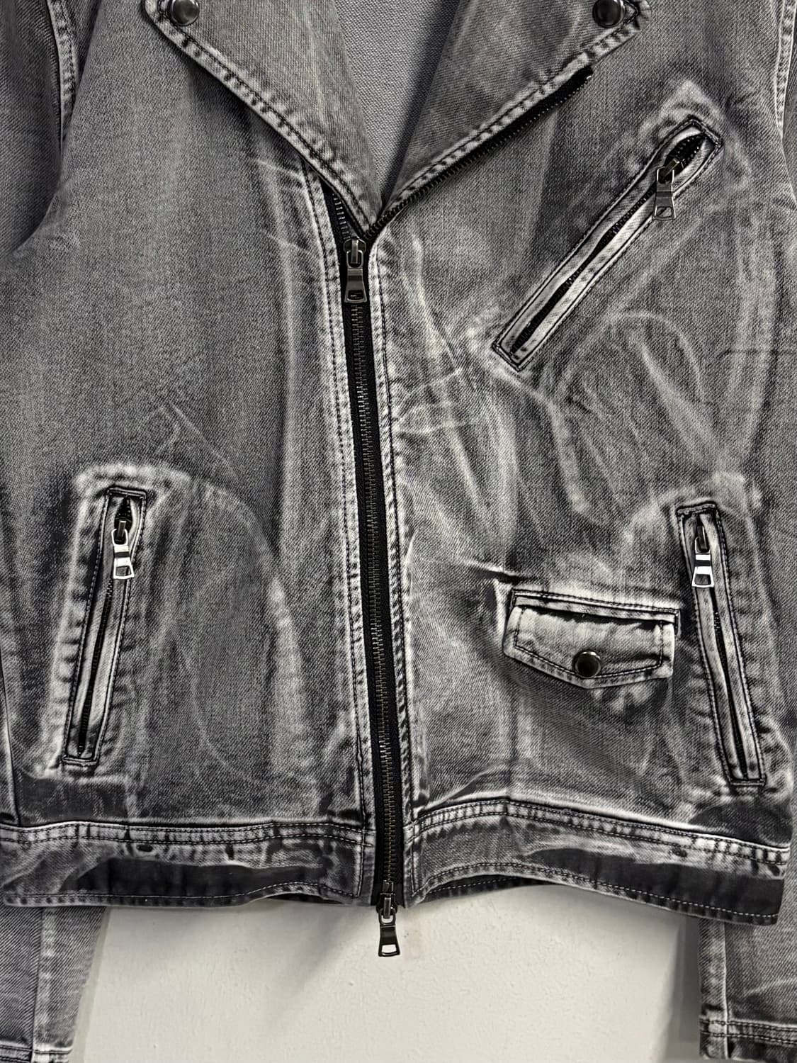 CAVARIA grey denim riders jacket  상품이미지4