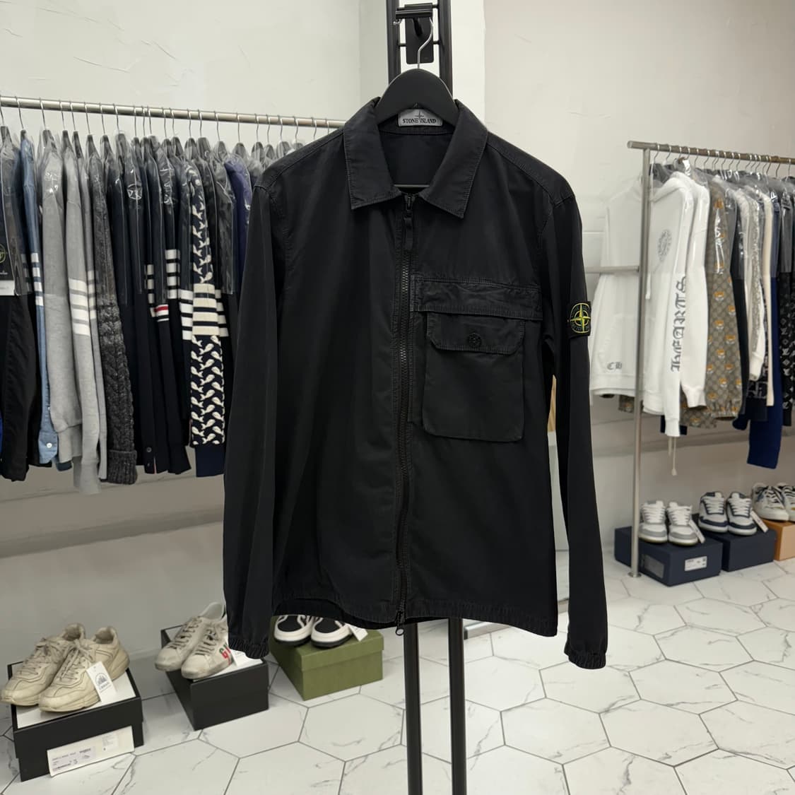 [백화점/L] 스톤아일랜드 올드이펙트 오버셔츠 상품이미지1