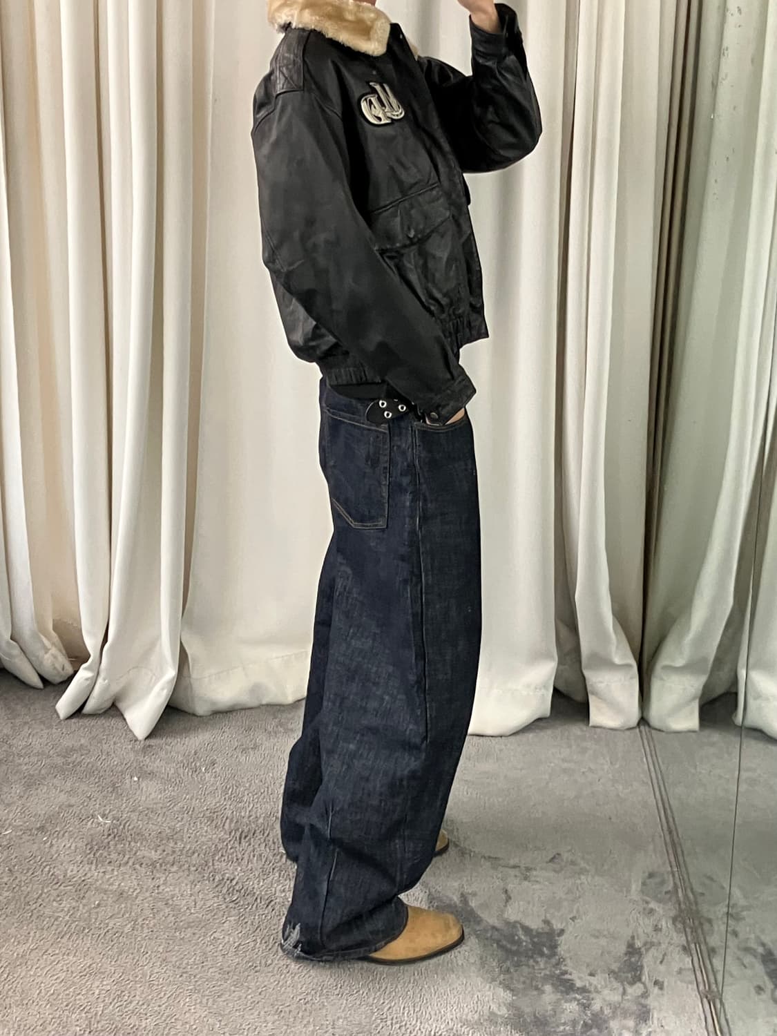 JPN VTG 빈티지 소가죽 G-1 봄버 자켓 M 상품이미지8