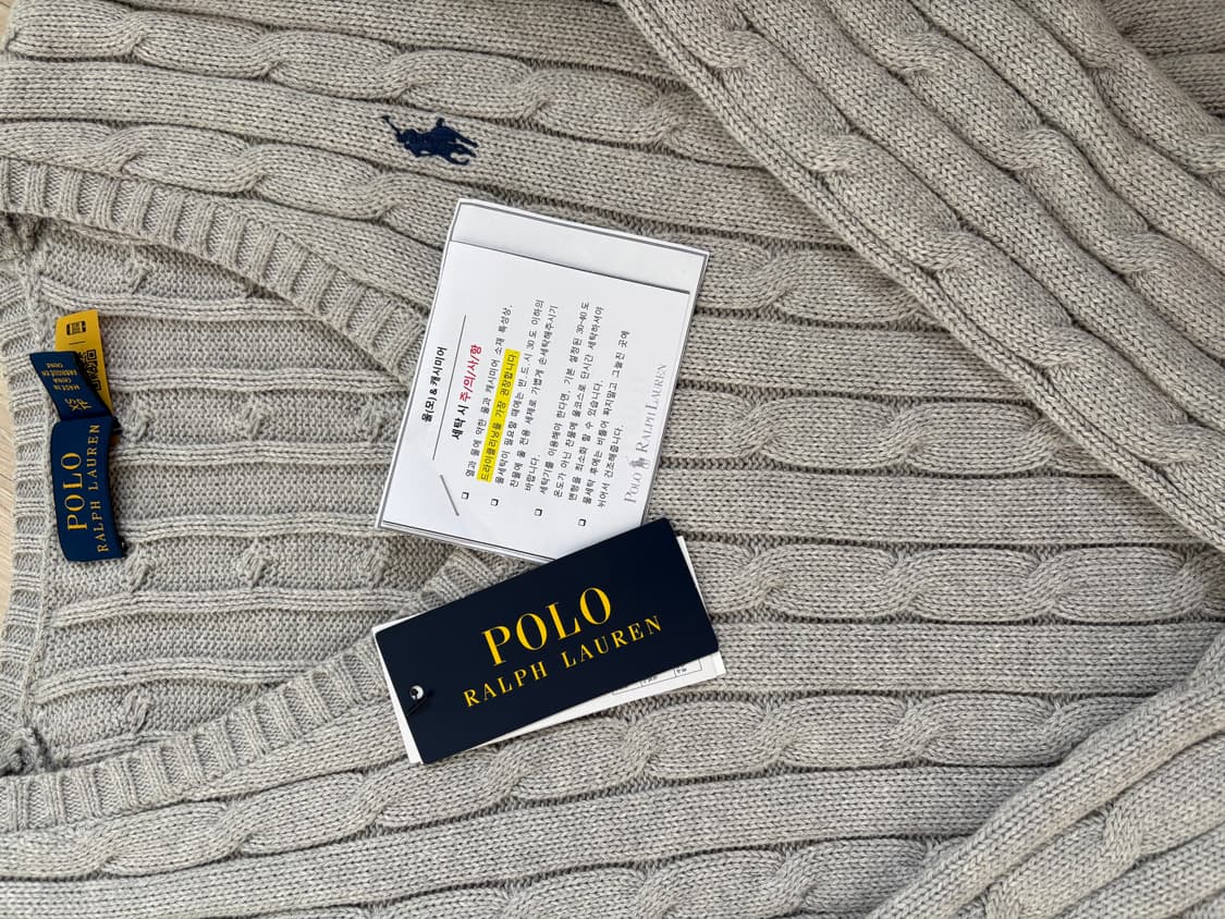 폴로 여성 브이넥 꽈배기 니트 XS 상품이미지4