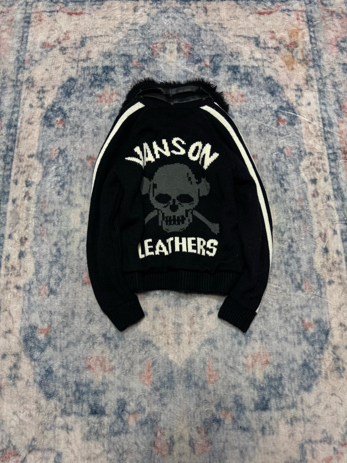 Vanson leather skull trimming fur jacket 상품이미지7