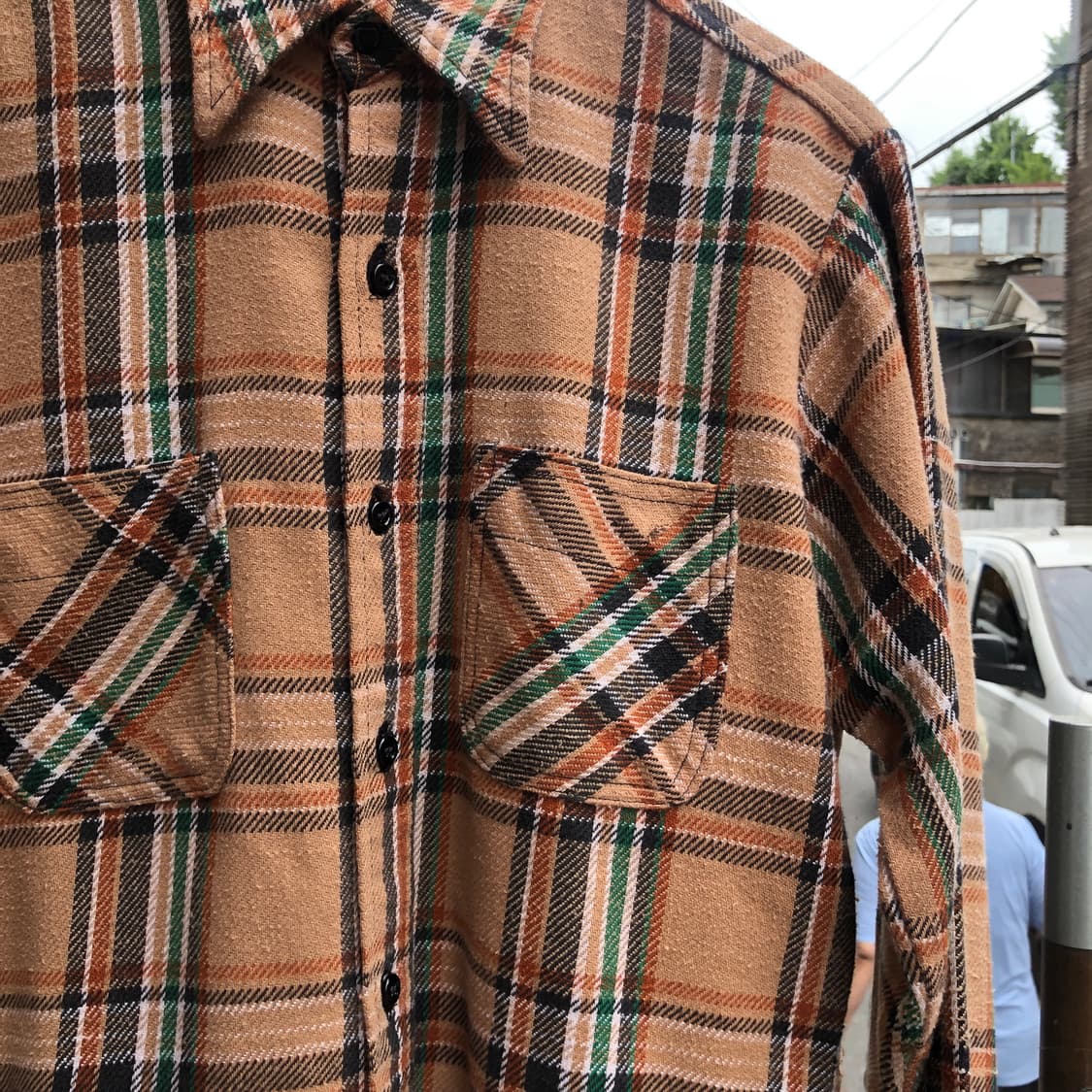 70s Big Mac flannel shirt-M 상품이미지3