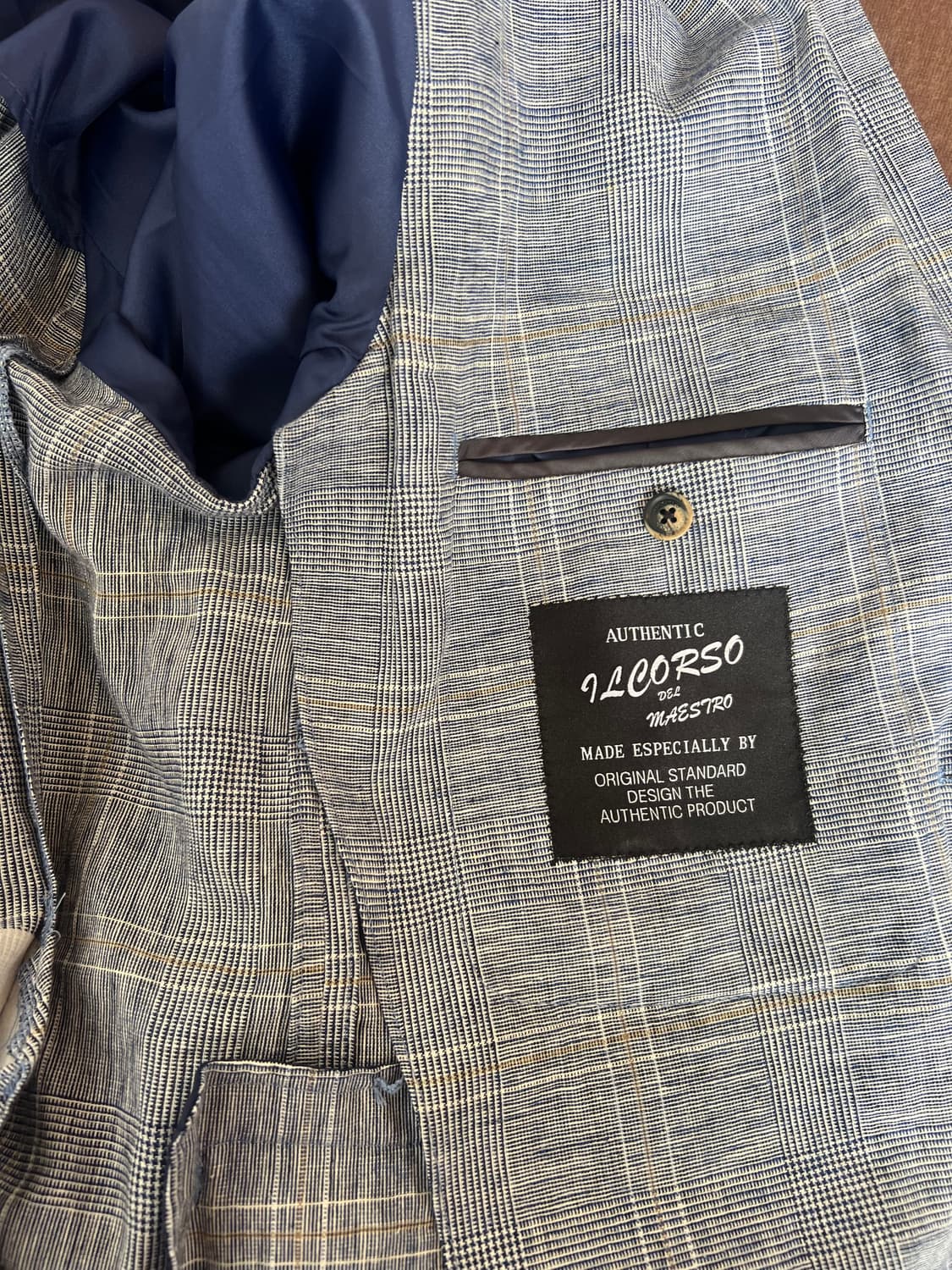 일코르소 마에스트로 남성 블루네이비 체크자켓 상품이미지4