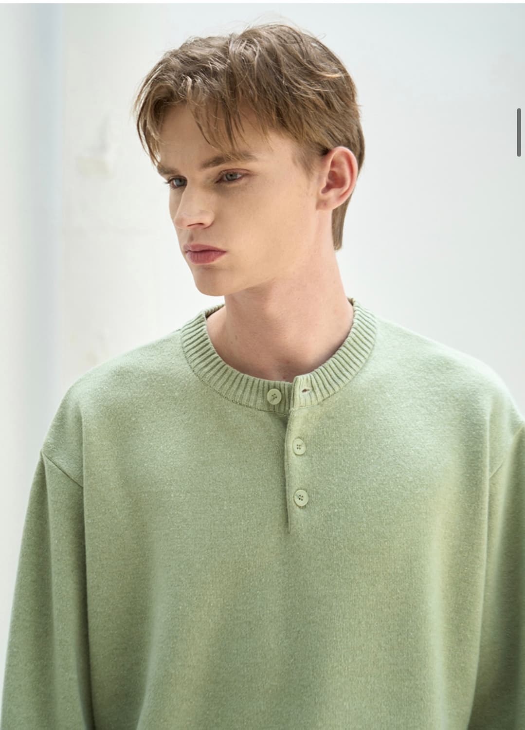 (새상품)(XL) 드로우핏 벌키 울 헨리넥 니트 [GREEN] 판매 상품이미지6