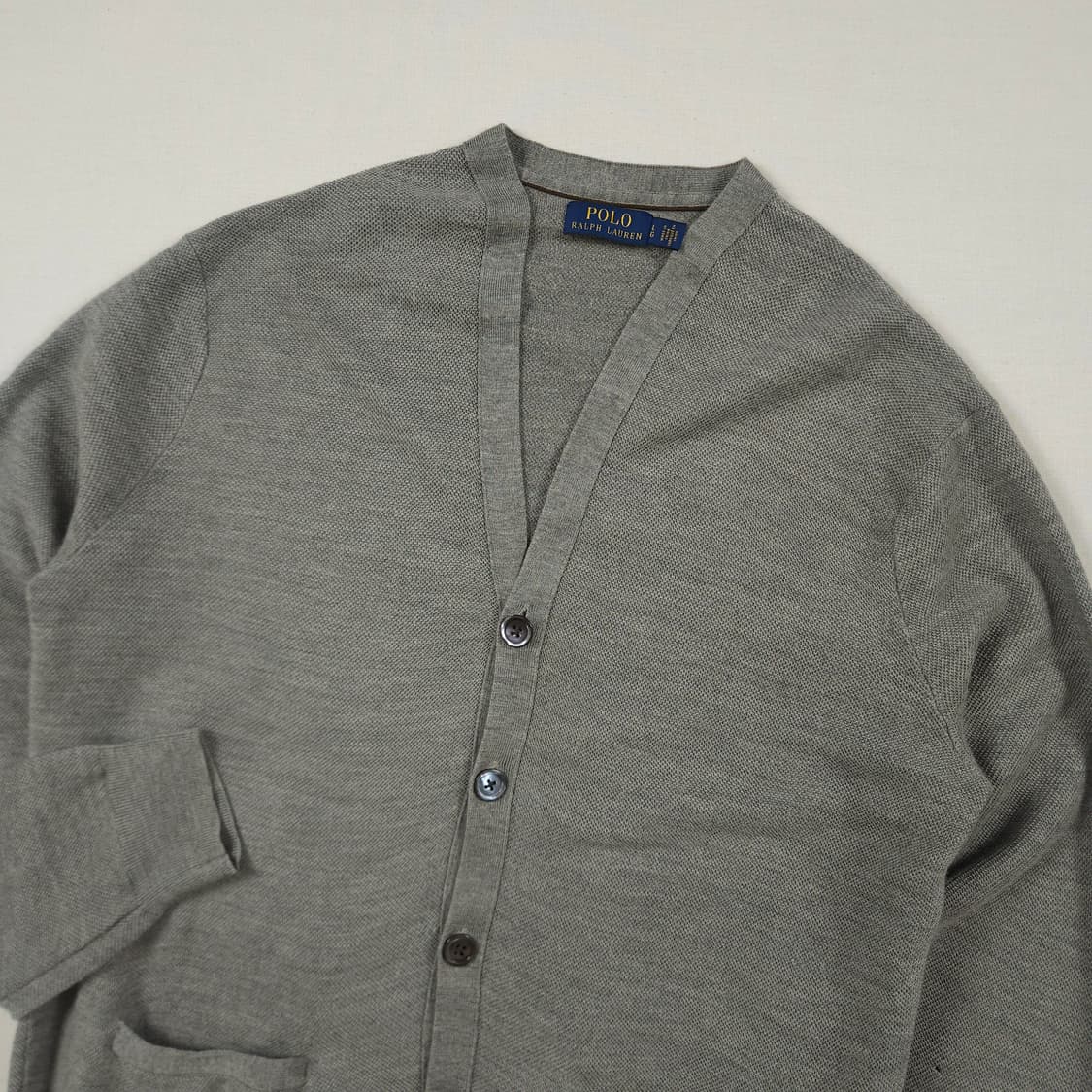 L(100)폴로 랄프로렌 코튼 가디건 그레이 상품이미지1