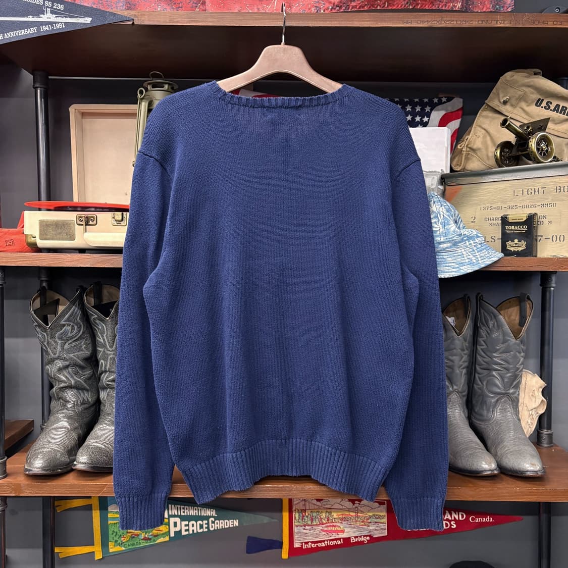 00s 폴로 랄프로렌 플레인 코튼 크루넥 니트 스웨터 레드포니 N724 상품이미지2