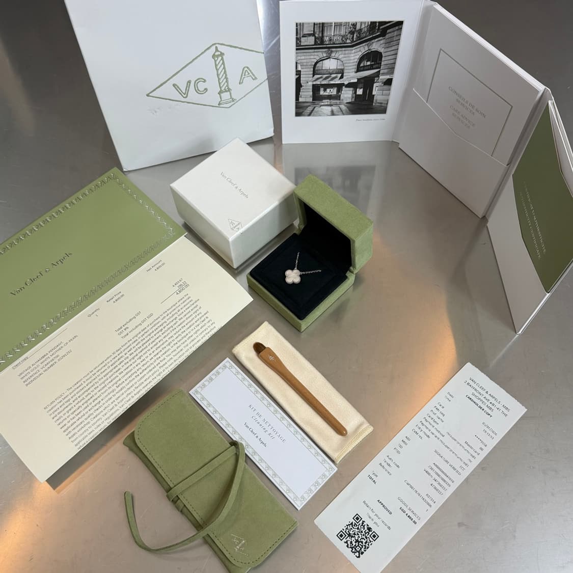 [리오브] 반클리프 아펠 빈티지 알함브라 마더오브펄 목걸이 상품이미지1