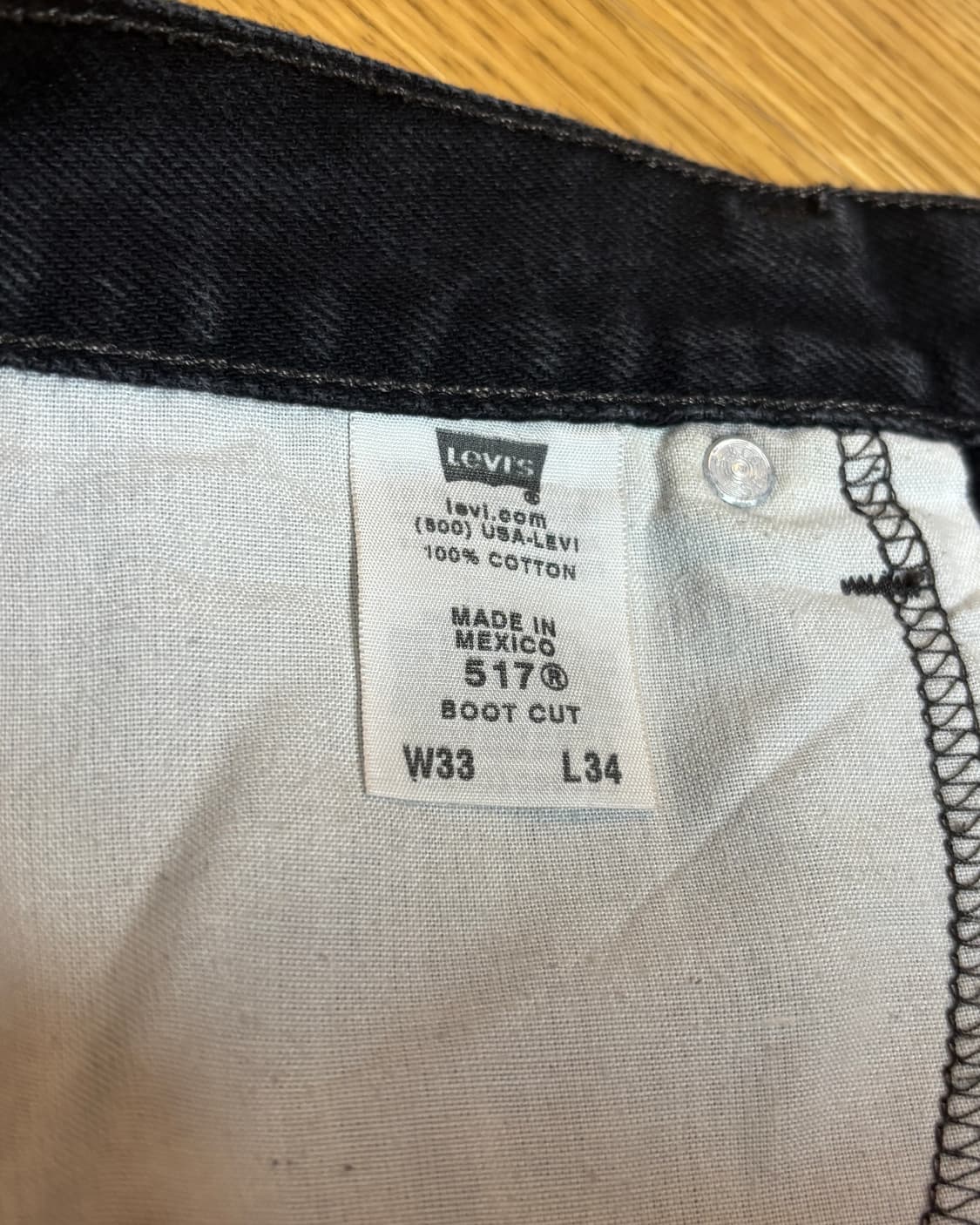 (33x34) 리바이스 517 흑청 부츠컷 데님팬츠 상품이미지7