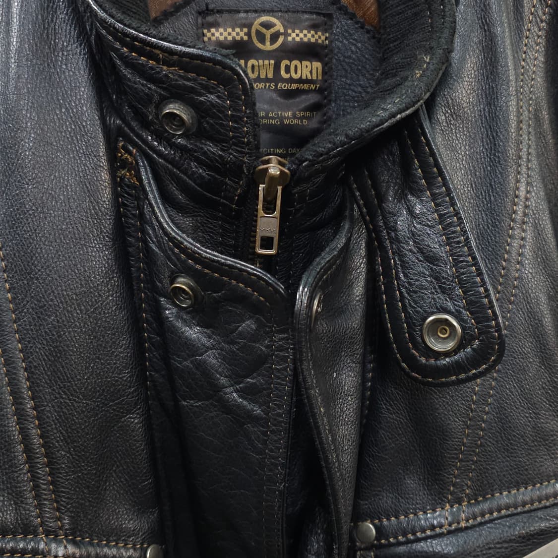 빈티지 YELLOW CORN 레더자켓- M 상품이미지8