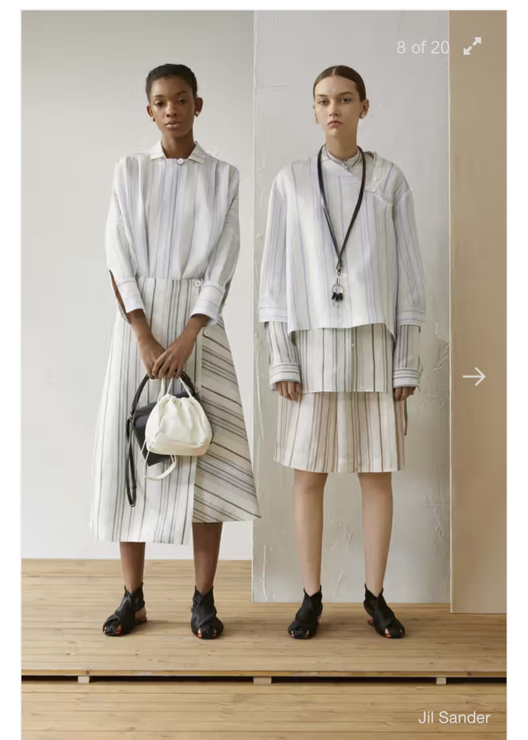 질샌더 JIL SANDER 스트라이프 셔츠 원피스 19ss 리조트 컬렉션 상품이미지8