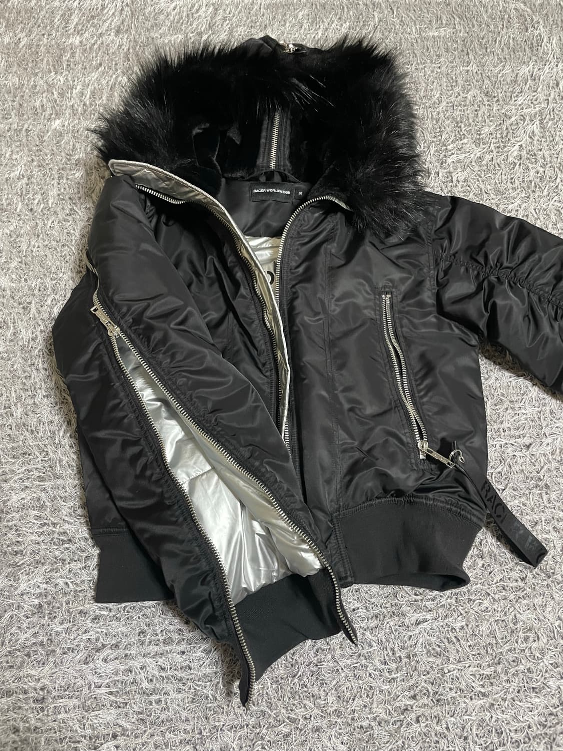 racer worldwide 퍼 봄버 블랙 상품이미지5