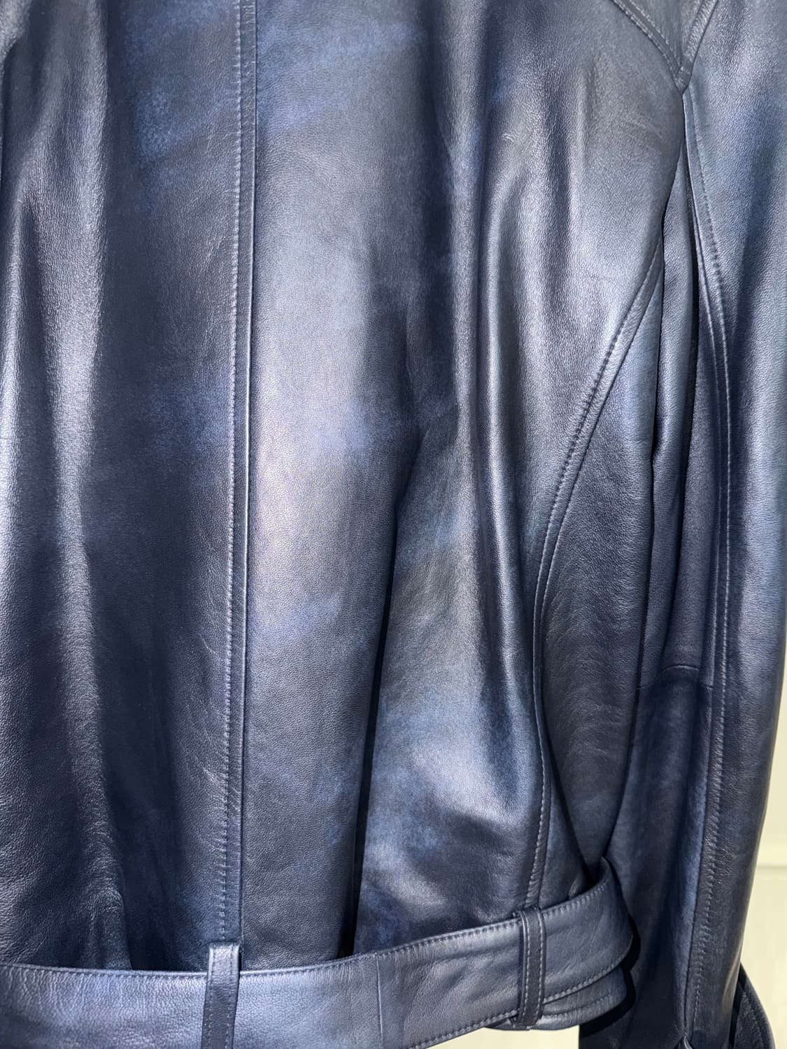 Verdemar 램스킨 라이더자켓 새상품 (데님 네이비) 상품이미지4