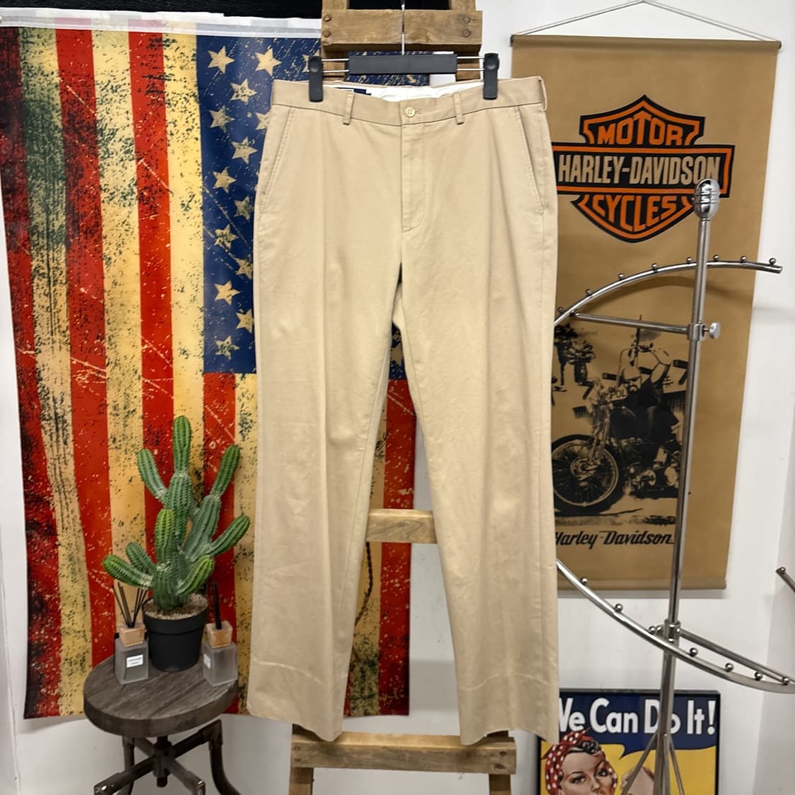 90s 폴로 랄프로렌 릴렉스핏 코튼트윌 치노팬츠 베이지 N945 상품이미지1