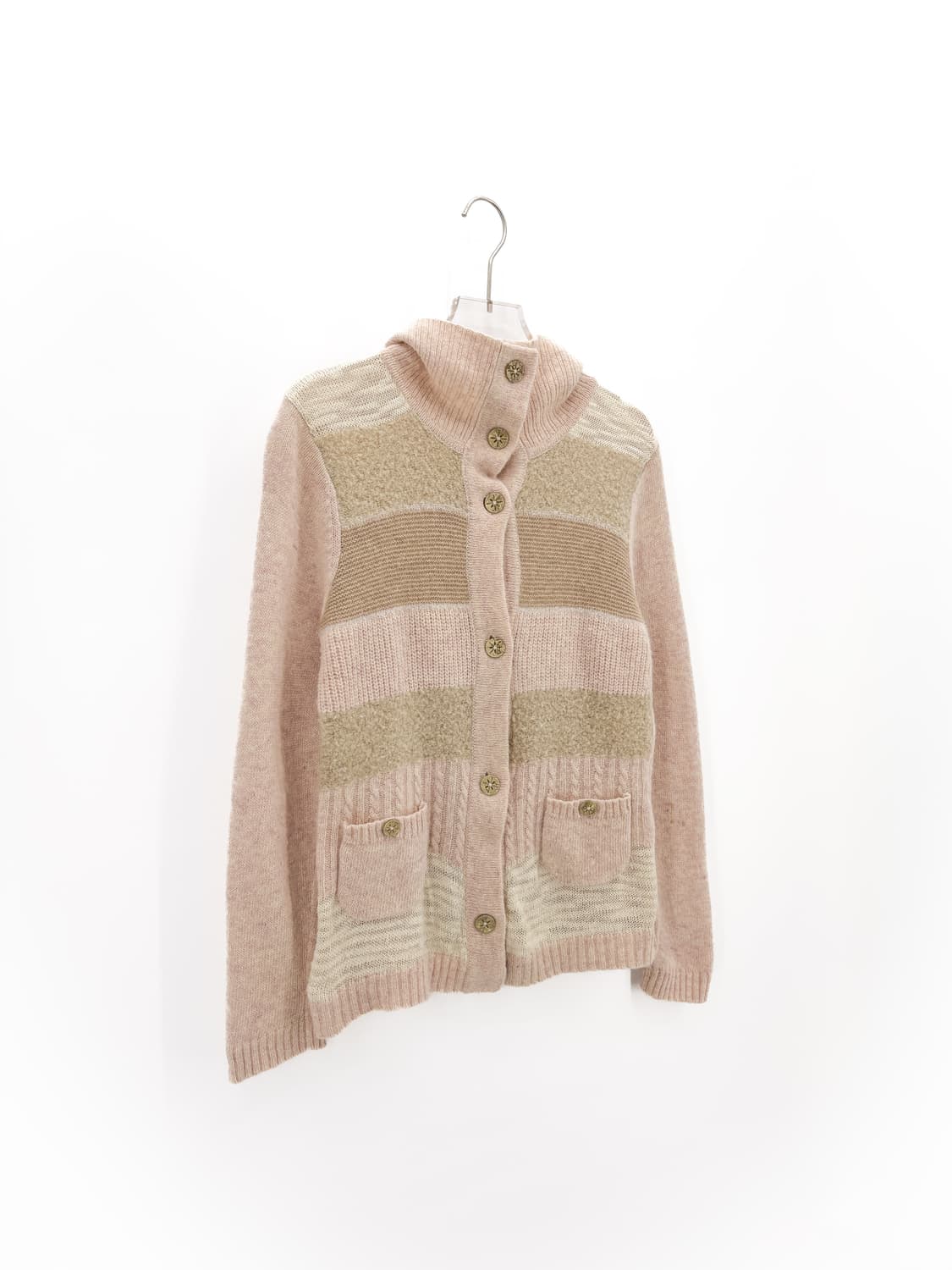 빈티지 파스텔 핑크 울&앙고라 니트 가디건 상품이미지1