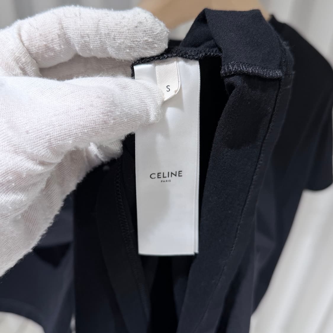 (A+/S) / 셀린느 로고 코튼 루즈핏 반팔 티셔츠 블랙 상품이미지7