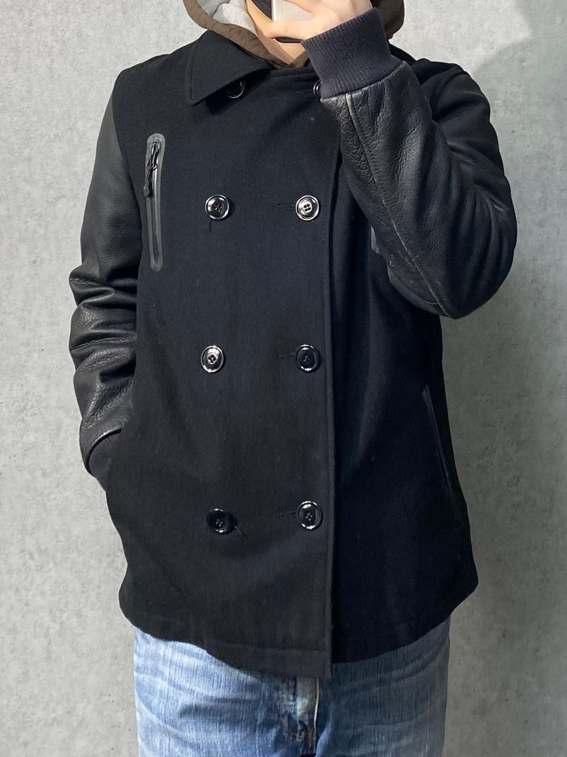 [L] Nike 나이키 울 레더 집업 피코트 자켓 상품이미지10