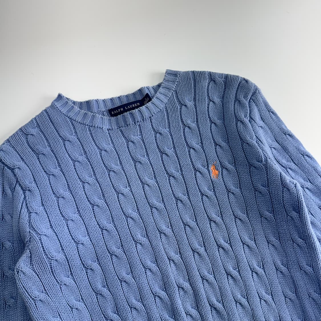 Polo 폴로 코랄 포니 스카이블루 케이블 니트 상품이미지4