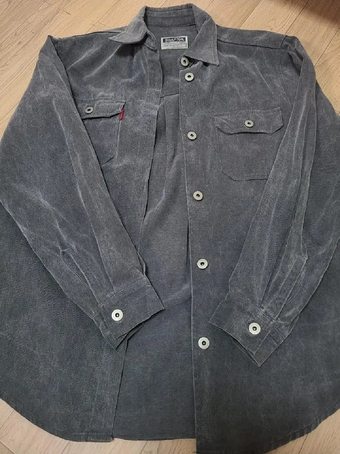 스컬프터 18SS 피그먼트 워시 셔츠 (차콜) 상품이미지2
