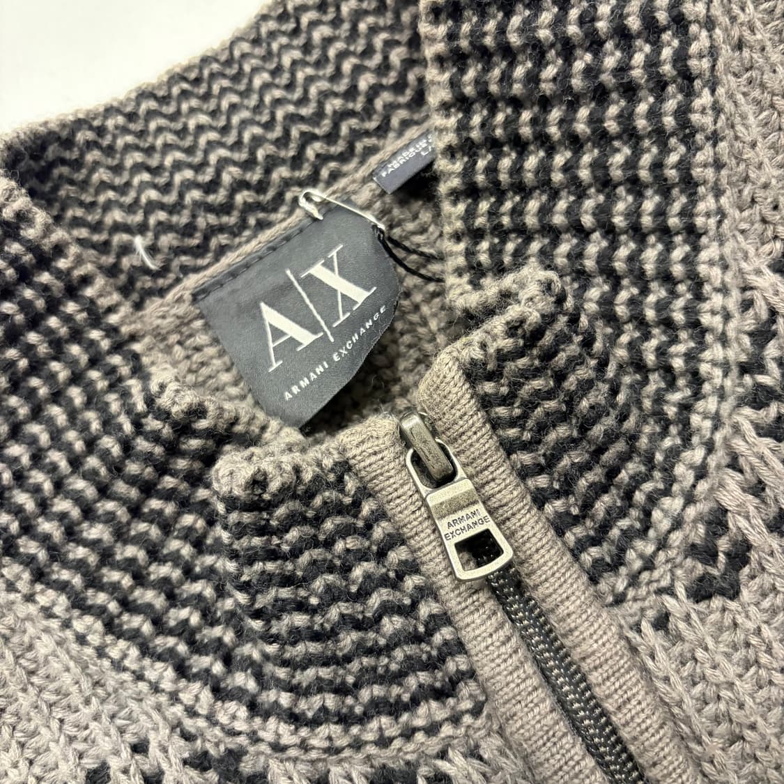 [L] 아르마니 익스체인지 패턴 니트 집업 가디건 D214 상품이미지4