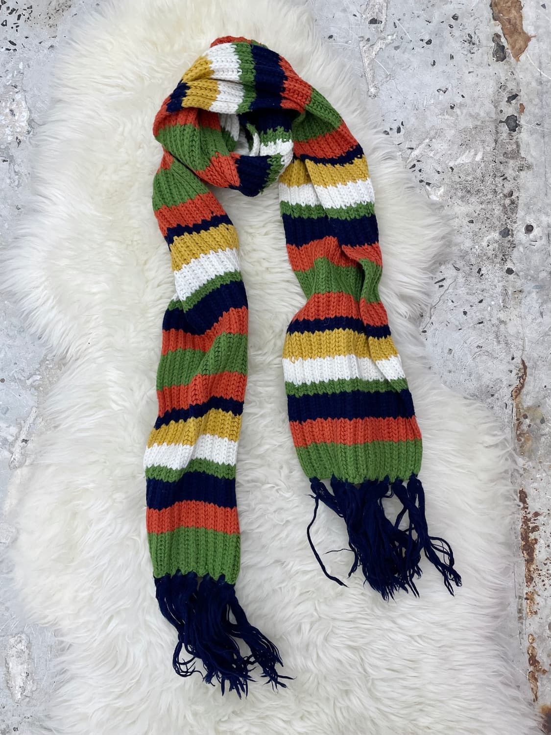 하구미 컬러 스트라이프 머플러  상품이미지2