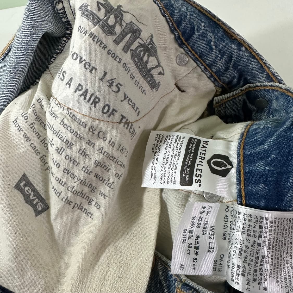 M-L 리바이스513 슬림레귤러핏 중청워시드 데님팬츠 청바지 상품이미지5