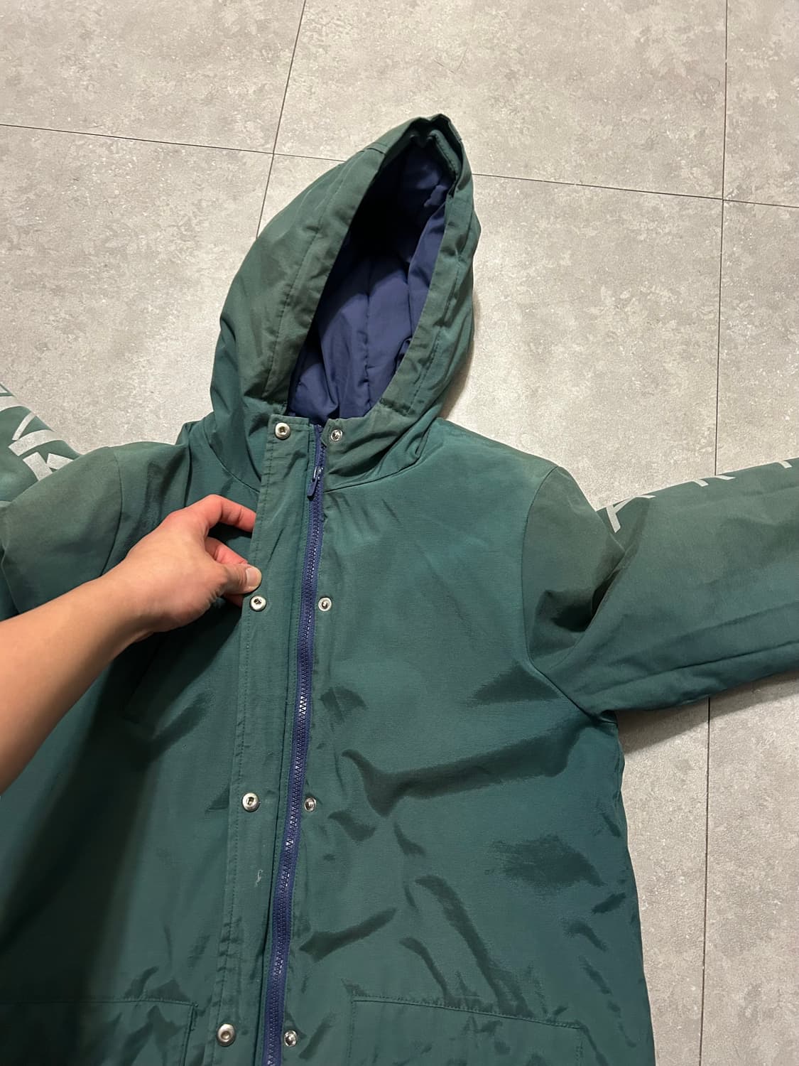 겐조  주니어  다크 그린컬러 빈티지  패딩 점퍼  14Y  상품이미지5