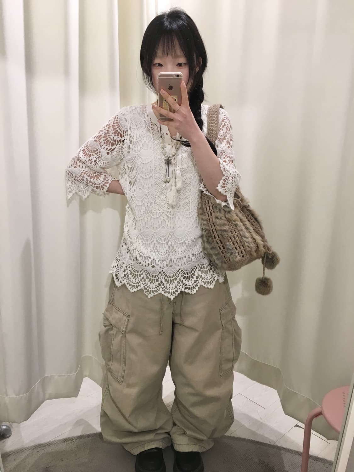 lace sleeveless + crochet top 상품이미지3