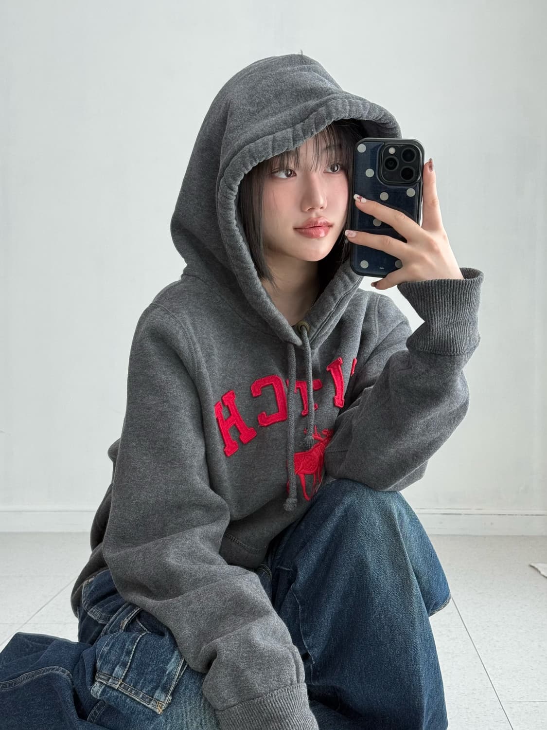 아베크롬비 차콜 후드티 상품이미지1