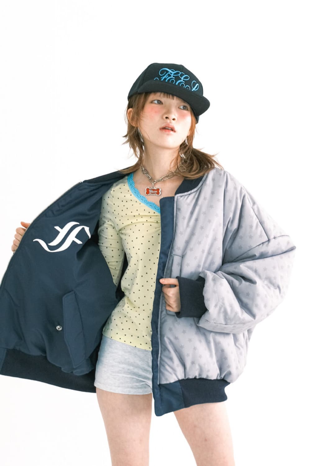 [F.E.E.S] patch bomber padded jacket (na 상품이미지1