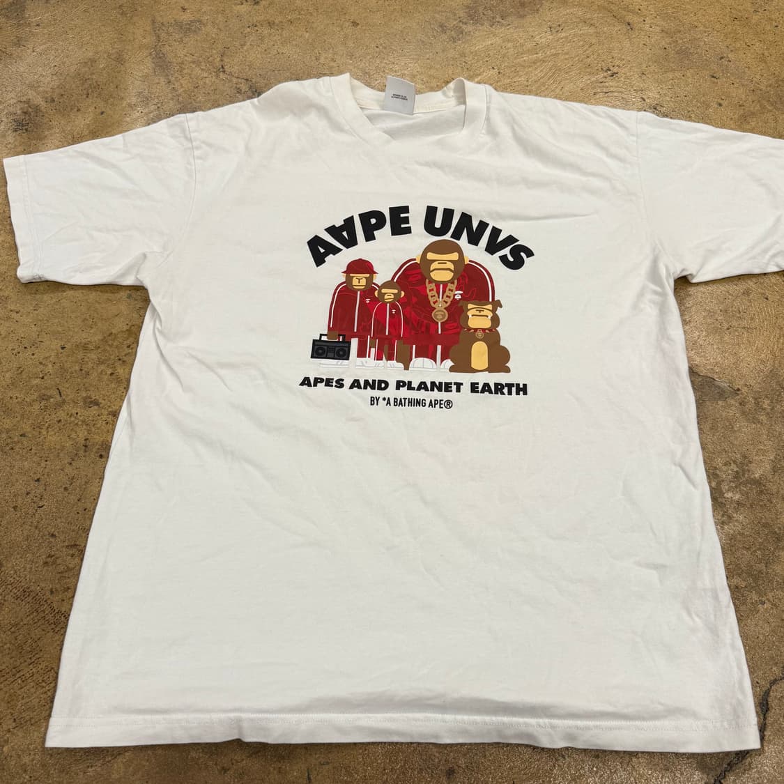 에이프 사루 화이트 흰색 반팔티셔츠 상품이미지2