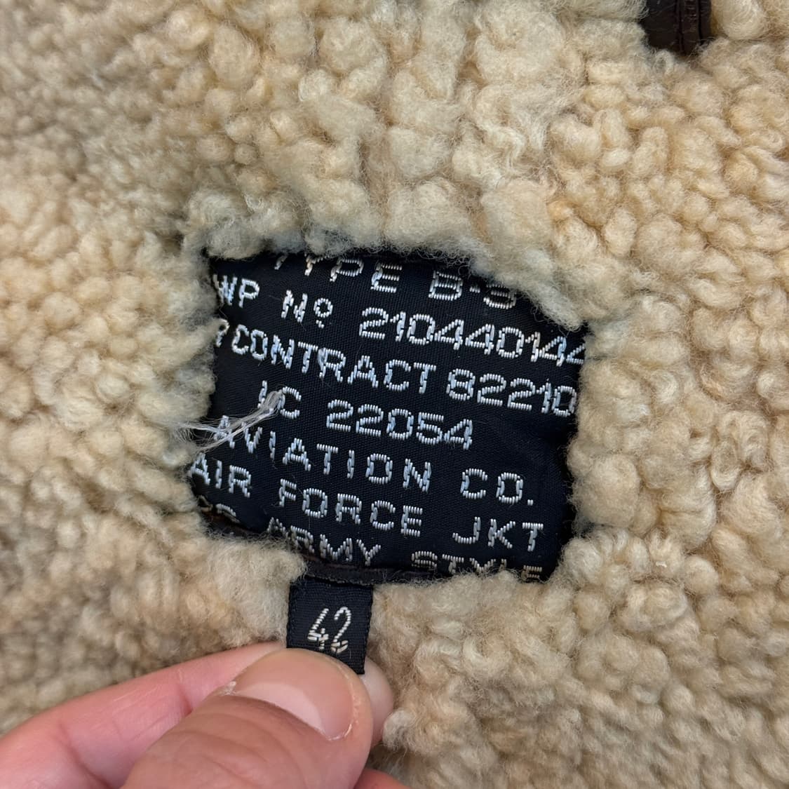 AVIATION B3 무스탕 무통 리얼레더 M ~ L 상품이미지9