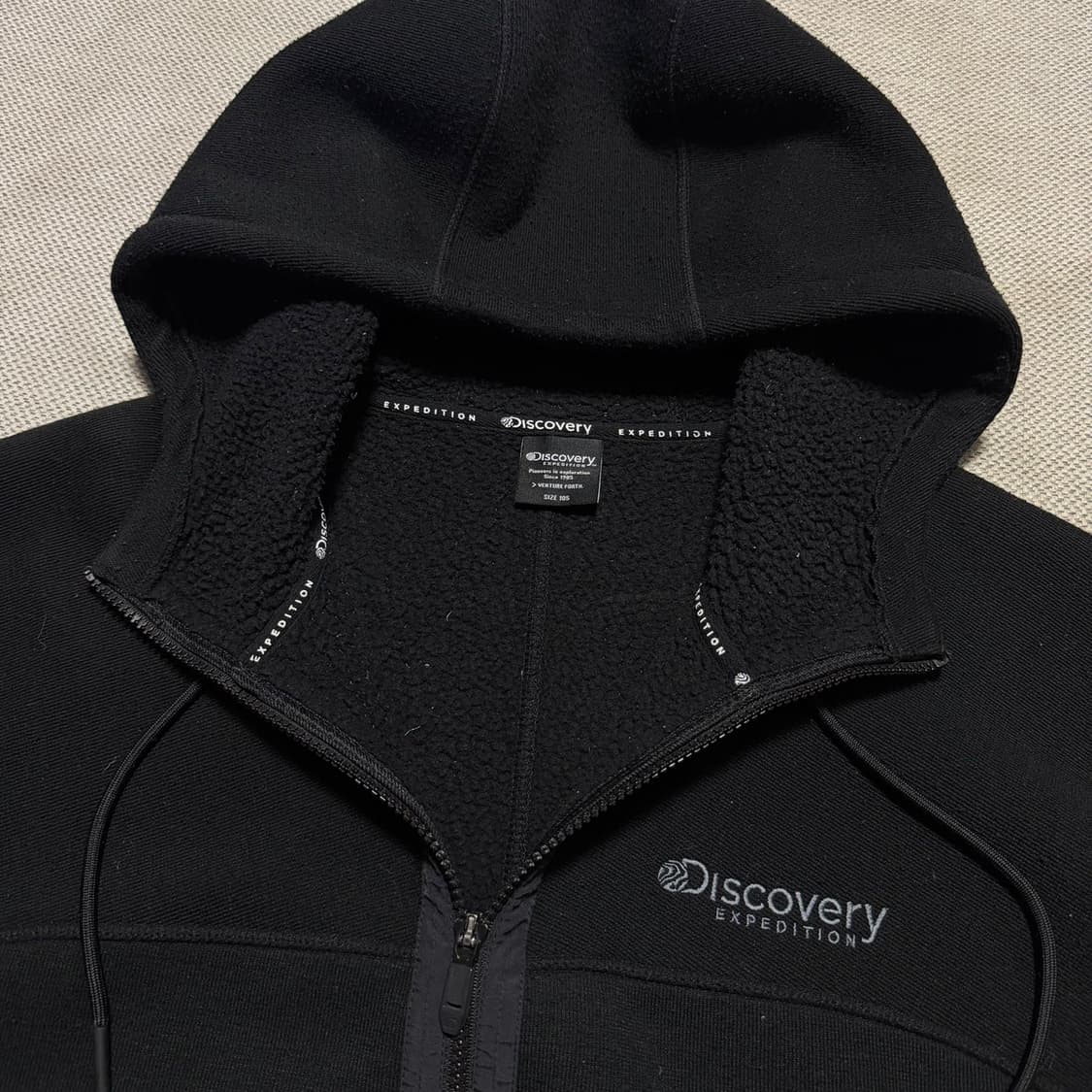 디스커버리 플리스 기모 후드집업 상품이미지2