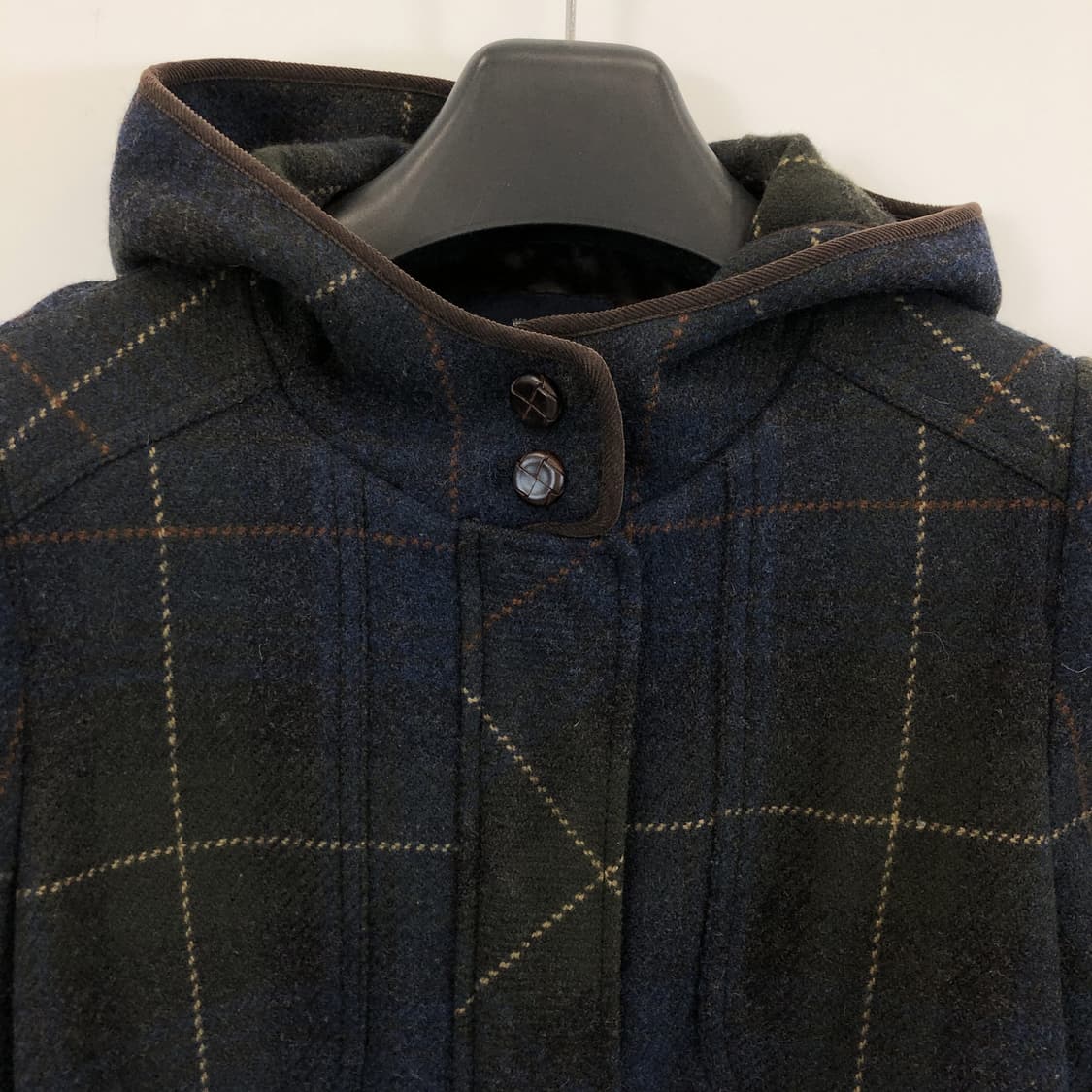 헤지스 타탄체크 울 후드코트 90-165 벨트분리  상품이미지3