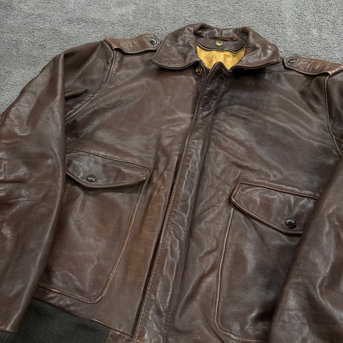 [ 44 ] 빈티지 A-2 플라이트 레더 가죽 자켓 상품이미지1