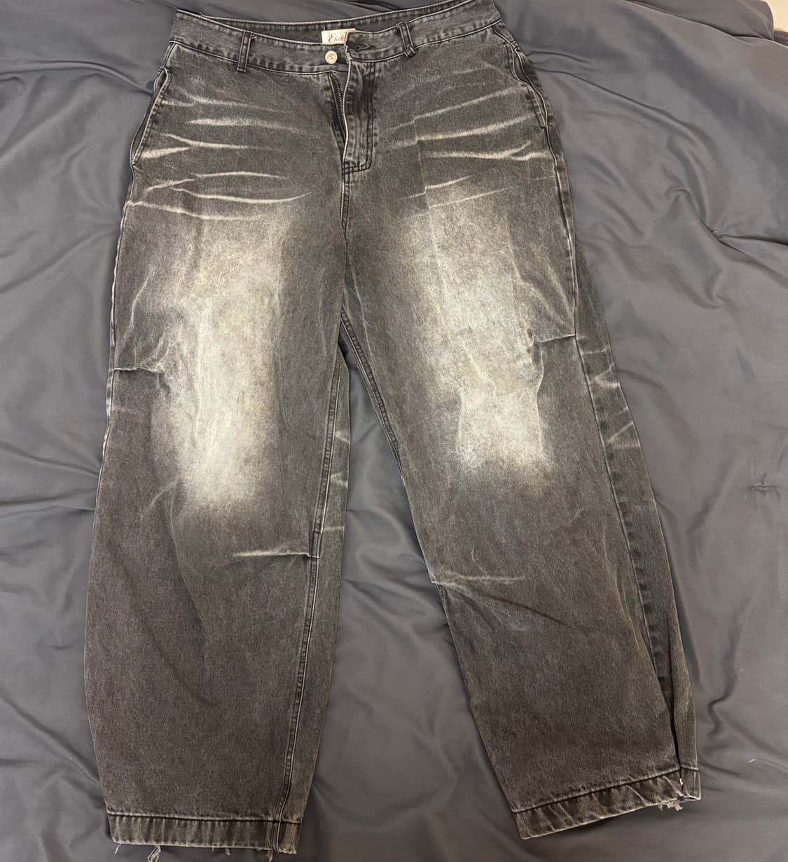 XL) ETCE washed baggy jean Grey 상품이미지2