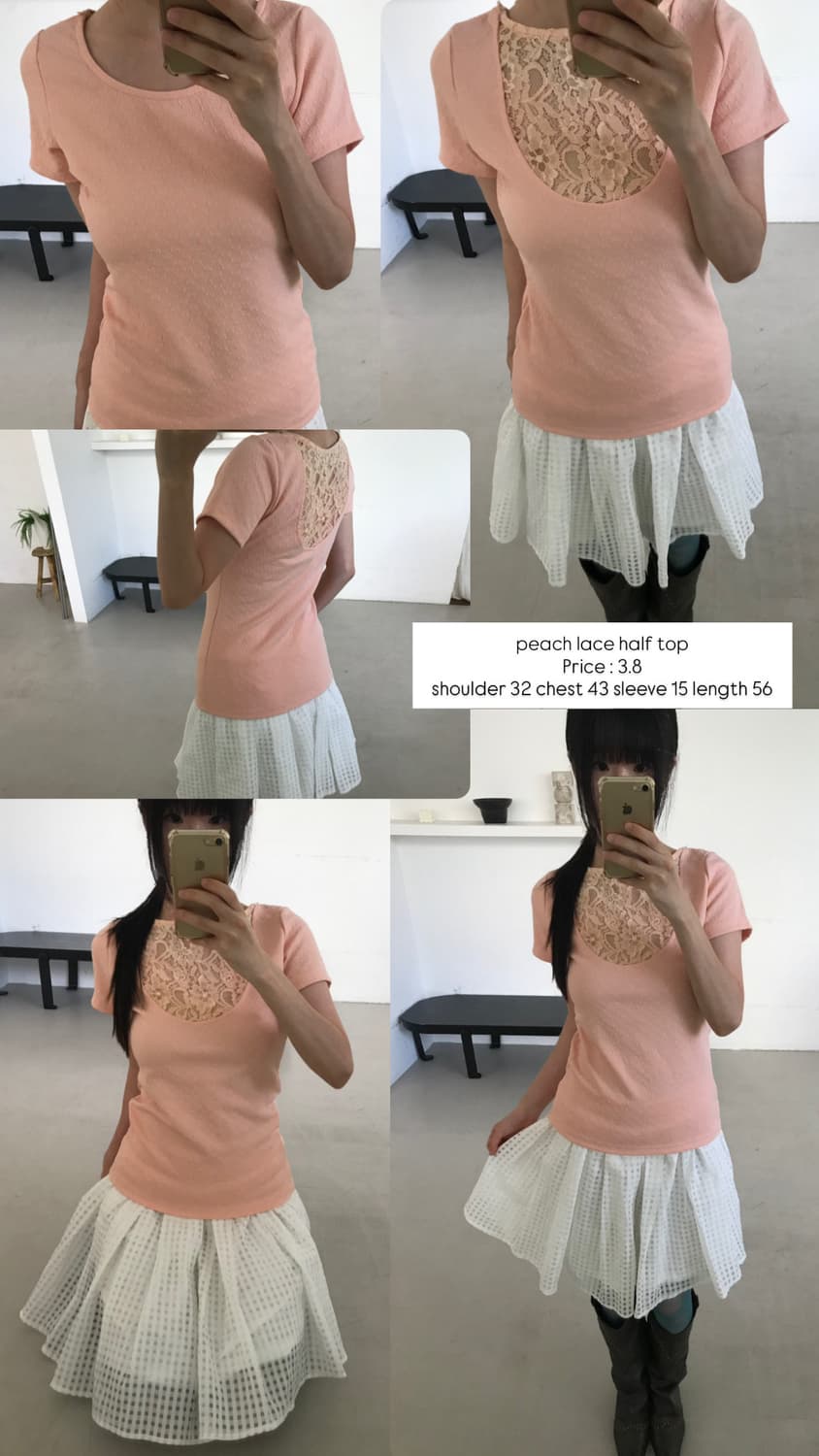 vintage peach lace top 상품이미지9