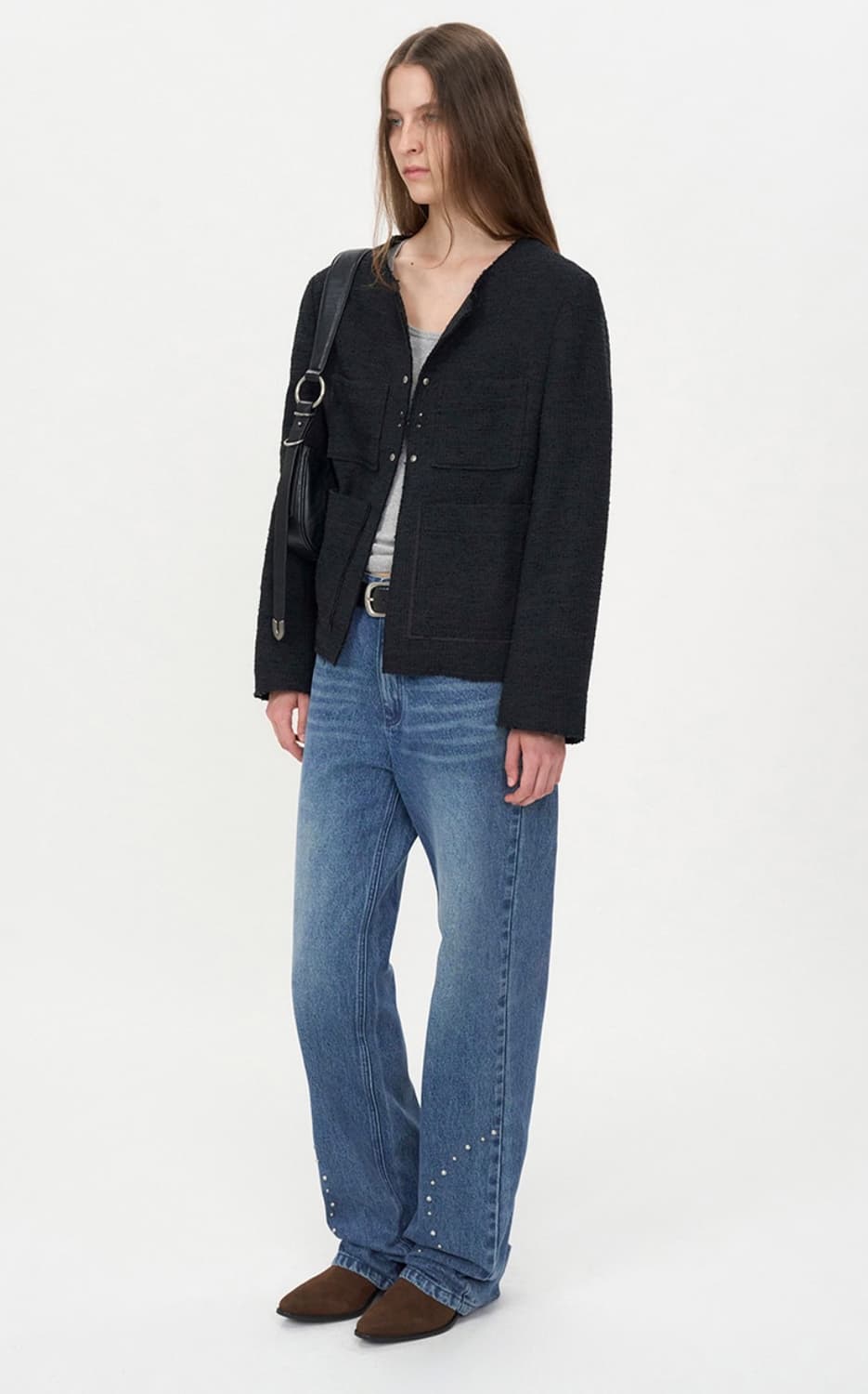 인사일런스 커빙 스터드 데님 블루 M 상품이미지2