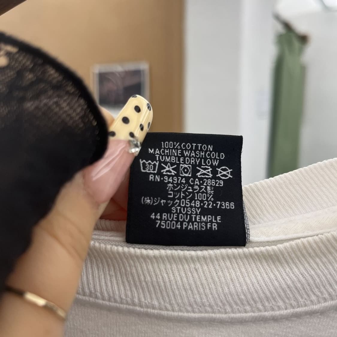 스투시 빈티지 오버핏 빅로고 괌 프린팅 롱슬리브 XL C09829 상품이미지6