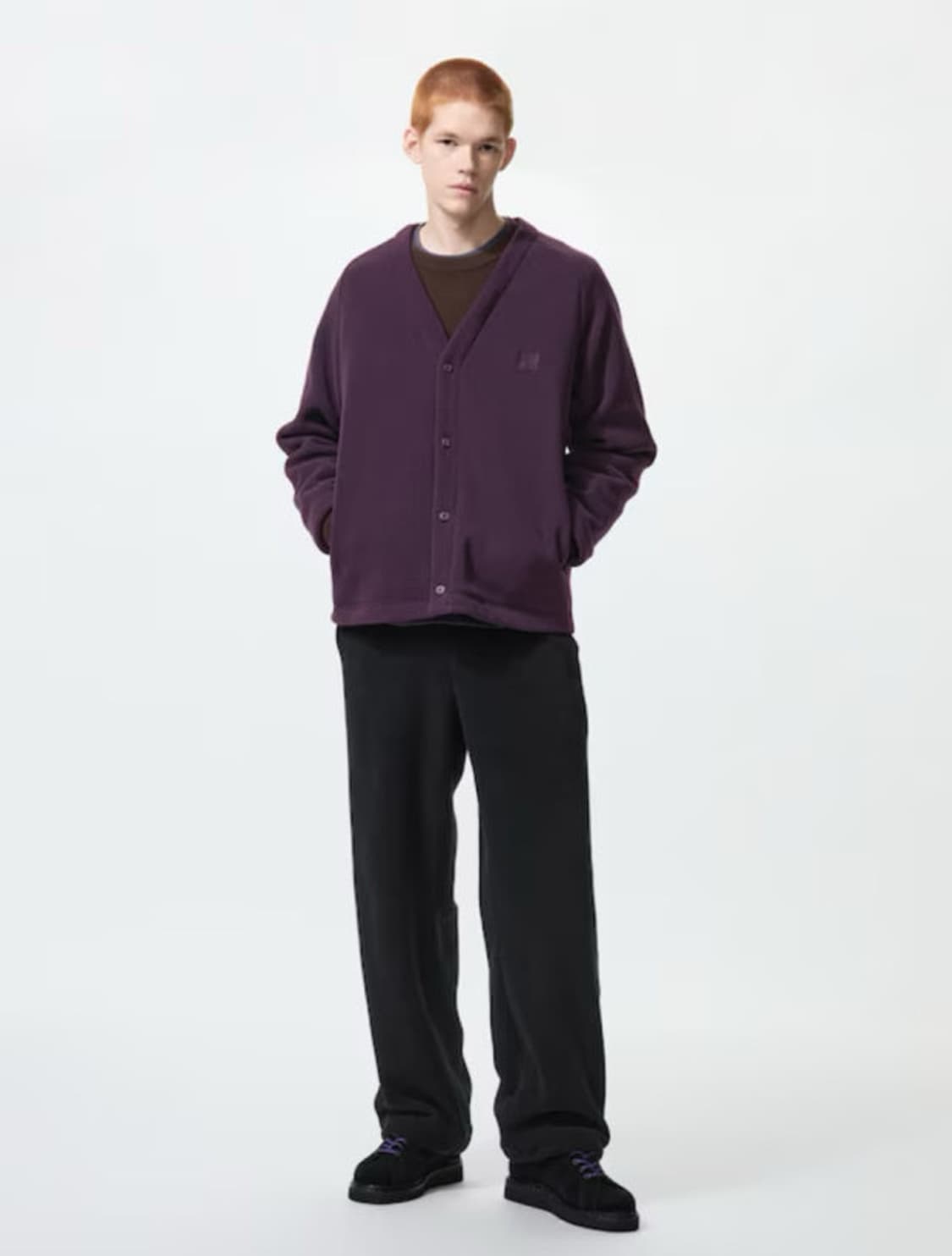 [XL, 3XL] 유니클로 니들스 오버사이즈 플리스 가디건 퍼플 상품이미지1