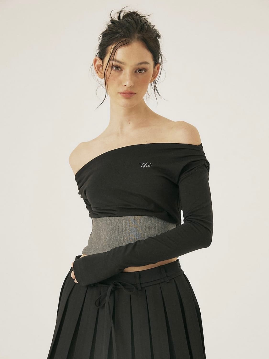 쓰리타임즈 립 오프숄더 티셔츠 m 상품이미지1