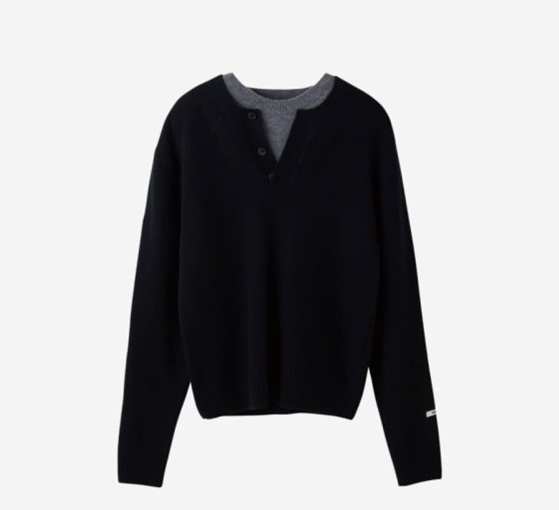 렉토 더블 레이어드 니트 블랙 m사이즈 상품이미지1