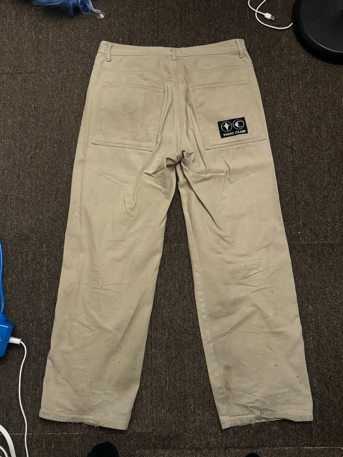 떠그클럽 Thug Pants 베이지 카펜터 팬츠 와이드핏 상품이미지2