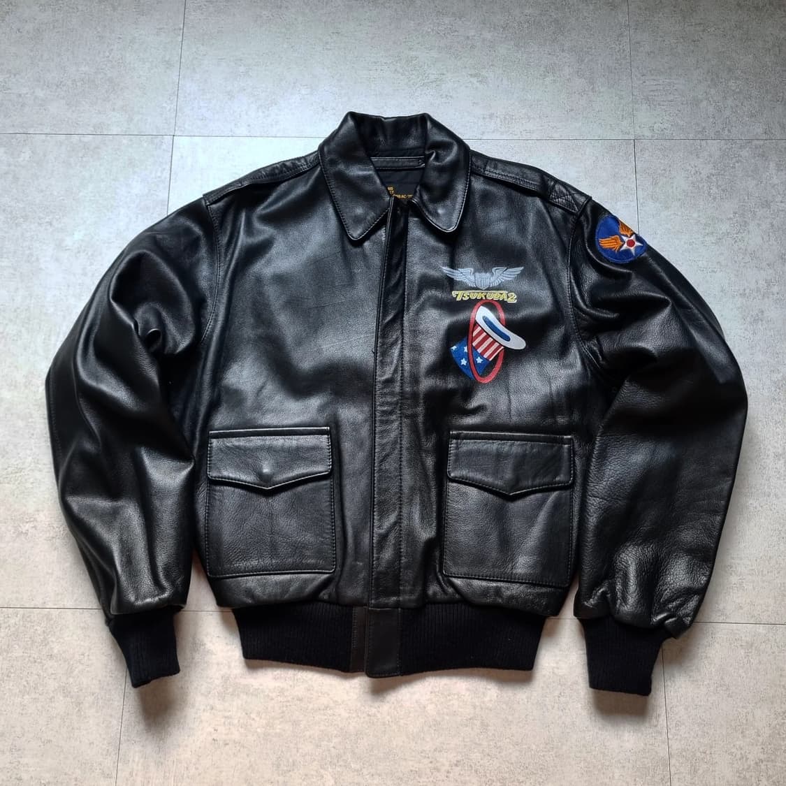 jpn 90s Head Quarter A-2 플라이트 자켓 블랙 42sz 상품이미지2